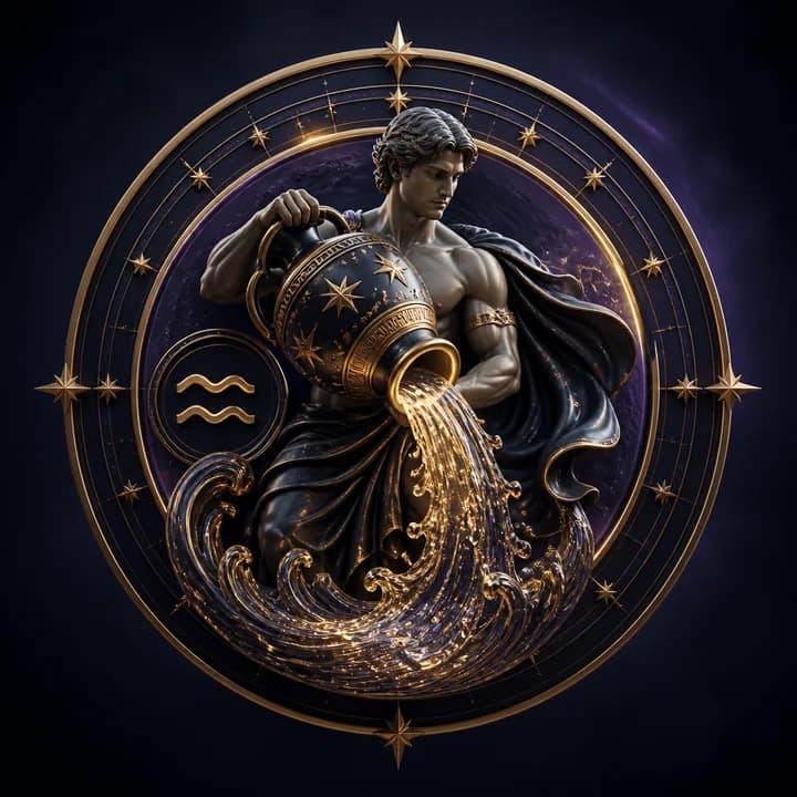 Aquarius celestial zodiac artwork