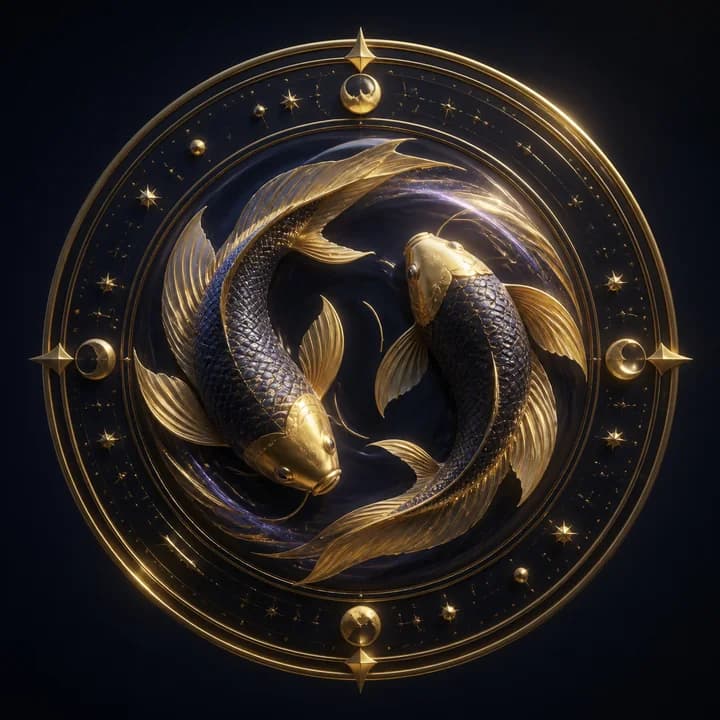 Pisces celestial zodiac artwork